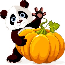 Panda with a Pumpkin